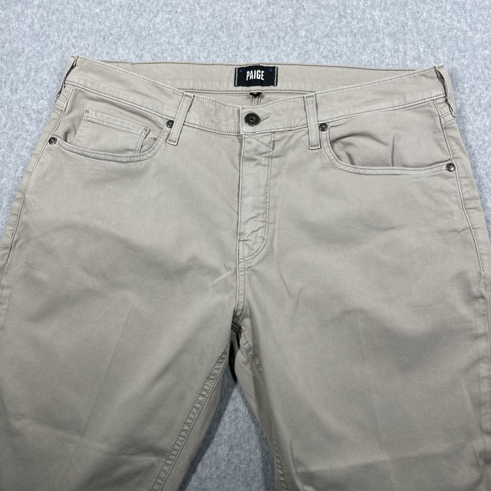 PAIGE Men's Federal Straight Khakis Pants Size 36x30 Stretch Khaki Tan
